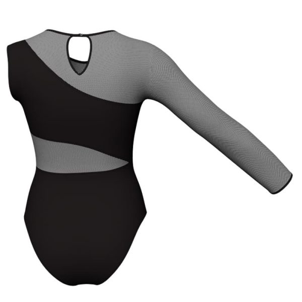 body danza monospalla con inserto fantasia pfa108ss1