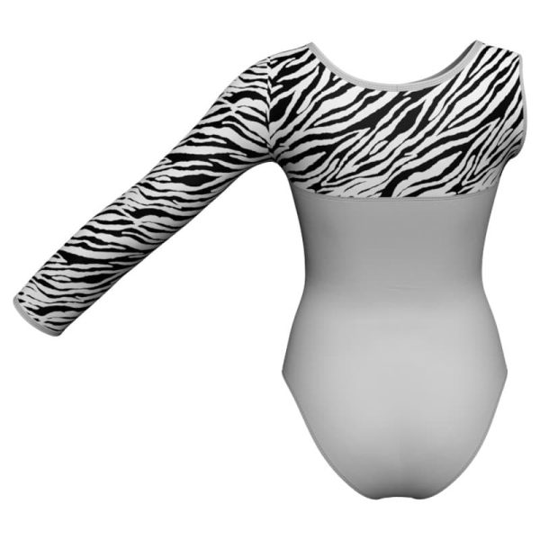 body danza monospalla con inserto pois dama animal pda1019sst1