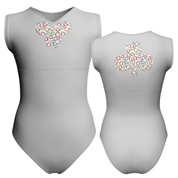 body danza senza manica con inserto fantasia pfa112