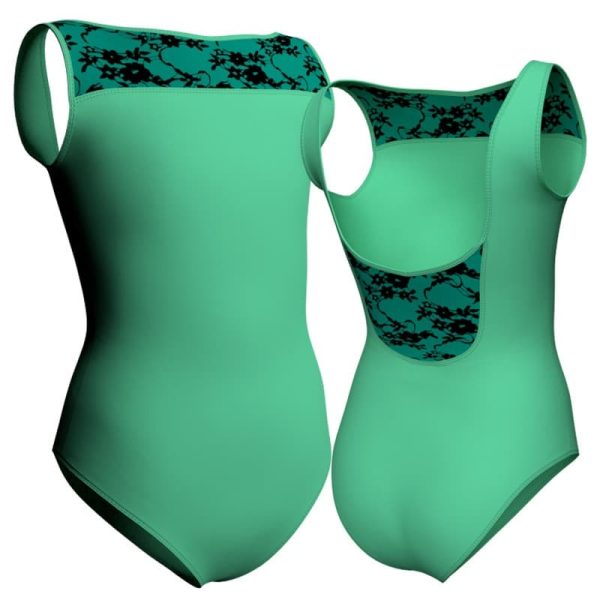 body danza senza maniche con inserto belen pro plb10021