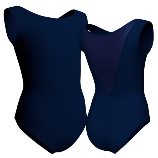 body danza senza maniche con inserto in lurex plx10032