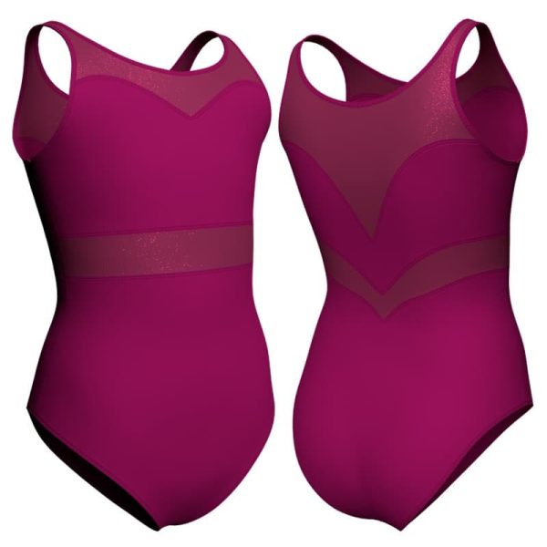 body danza senza maniche con inserto in lurex plx106