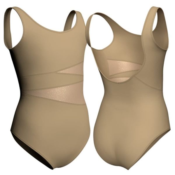 body danza senza maniche con inserto in lurex plx1201