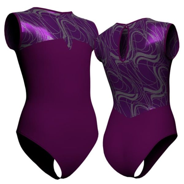 body danza senza maniche con inserto in lurex plx123