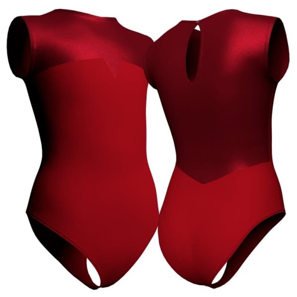 body danza senza maniche con inserto in lurex plx1231