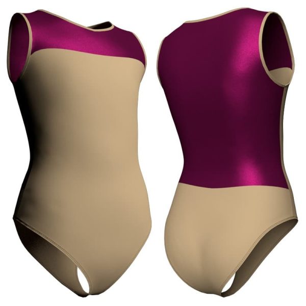 body danza senza maniche con inserto in lurex plx1272