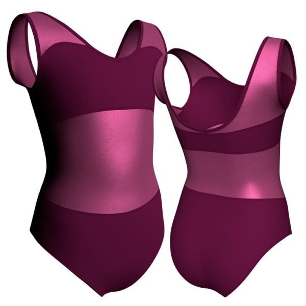 body danza senza maniche con inserto in lurex plx30132