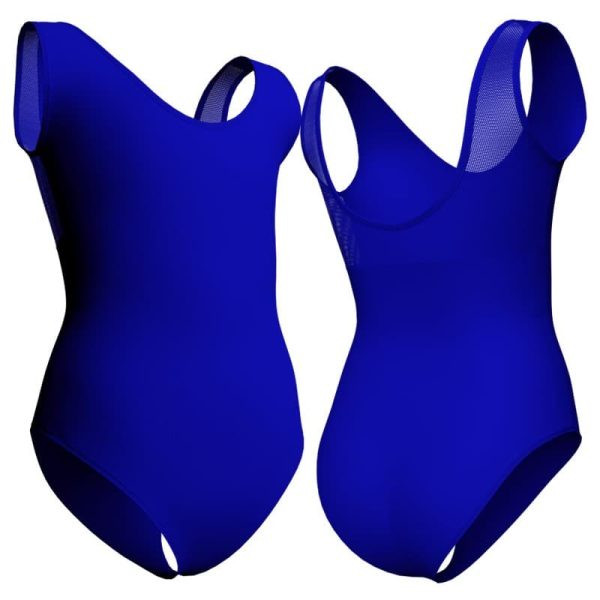 body danza senza maniche con inserto in rete o pizzo plp1243