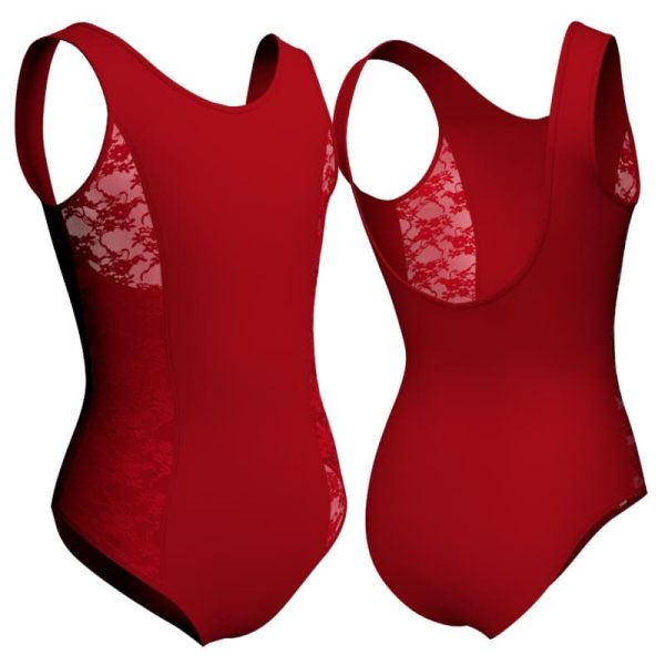 body danza senza maniche con inserto in rete o pizzo plp2031