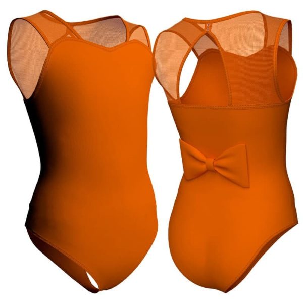 body danza senza maniche con inserto in rete o pizzo plpm10011