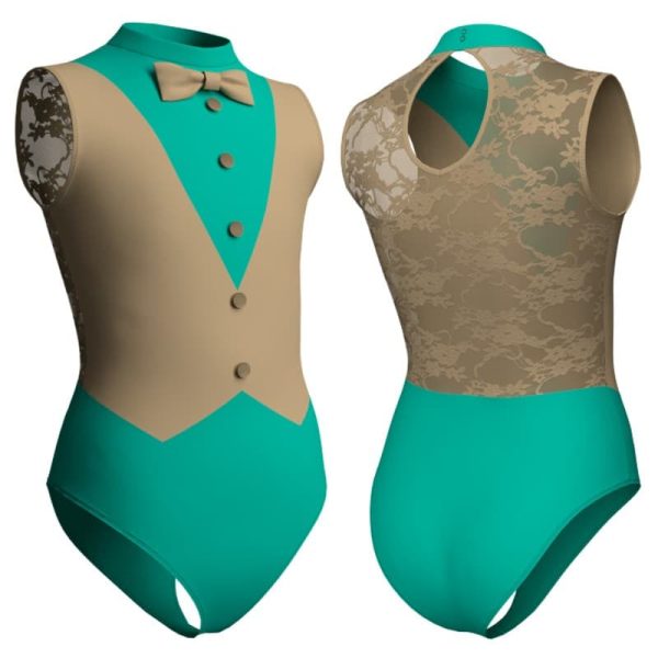 body danza senza maniche con inserto in rete o pizzo plpm10072