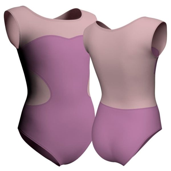 body danza senza maniche con inserto plc1001ss