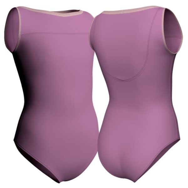 body danza senza maniche con inserto plc30122