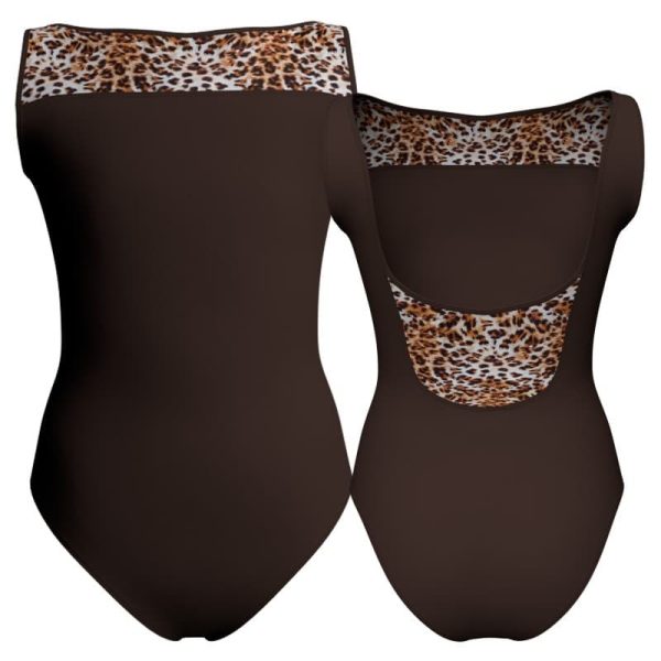 body danza senza maniche con inserto pois dama animal pda1002