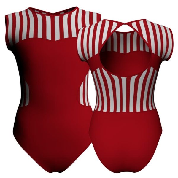 body danza senza maniche con inserto pois dama animal pda110ss