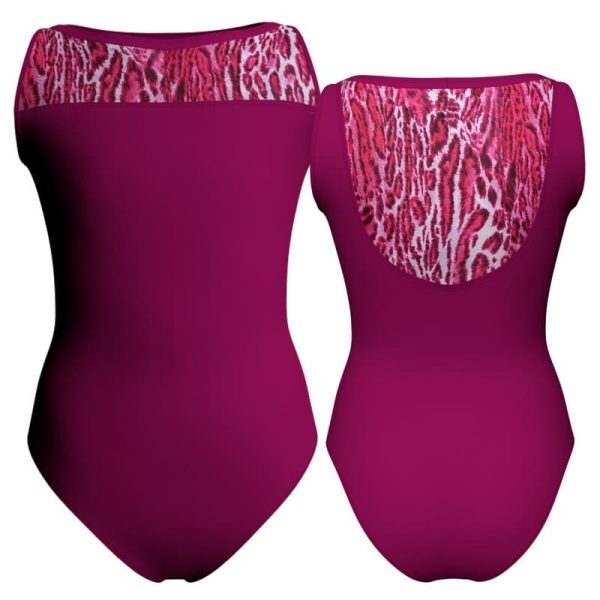 body danza senza maniche con inserto pois dama animal pda30121