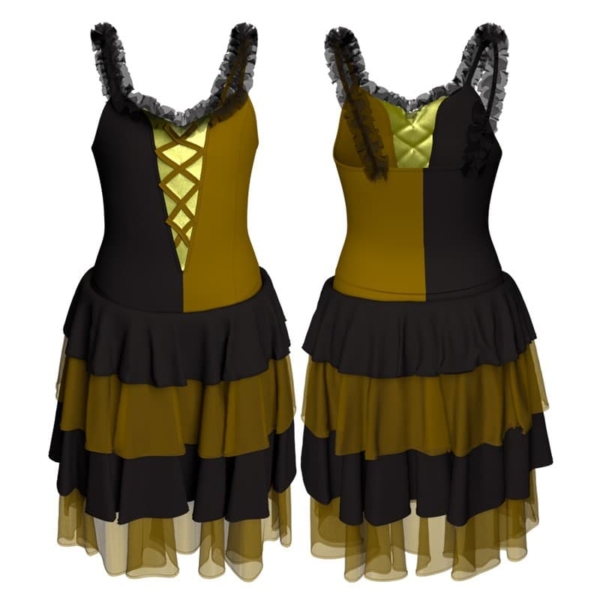 costume balletto bicolore bretelle con inserto in lurex yui2529