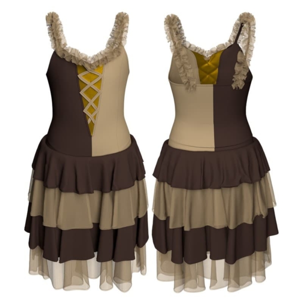 costume balletto bicolore bretelle con inserto in lurex yui25291