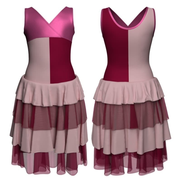 costume balletto bicolore canotta con inserto in lurex yui500t1