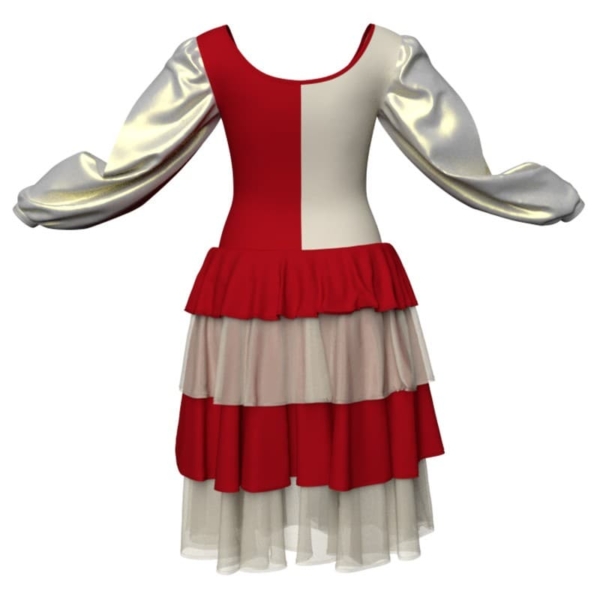 costume balletto bicolore maniche lunghe con inserto in lurex yui26333