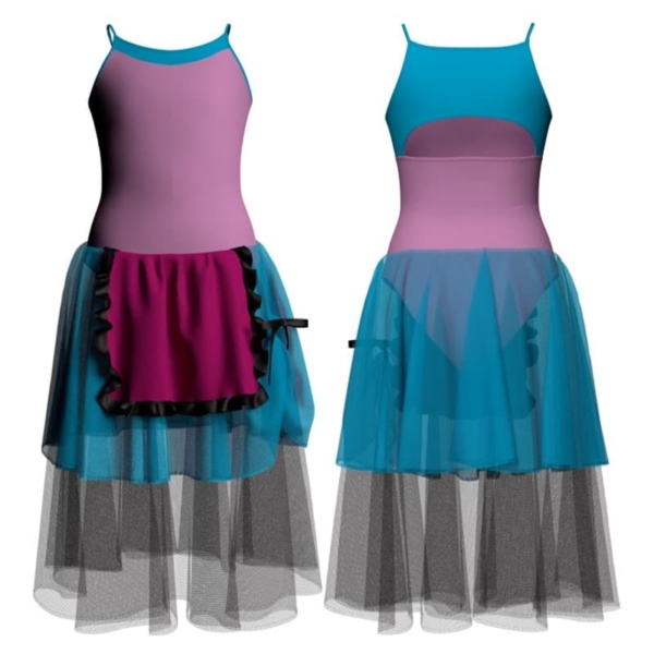 costume balletto bretelle con inserto yuc129