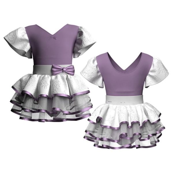 costume balletto con inserto e maniche a volant belen pro ves2800