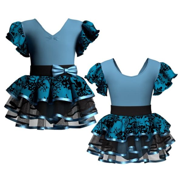 costume balletto con inserto e maniche a volant belen pro ves2809