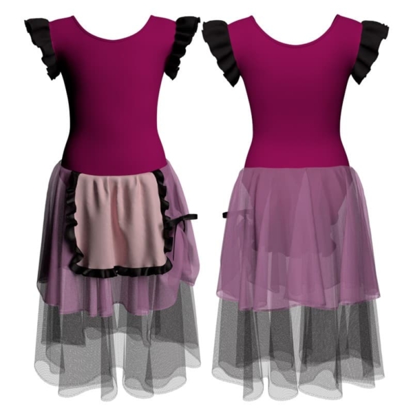 costume balletto con inserto e maniche a volant yuc2801