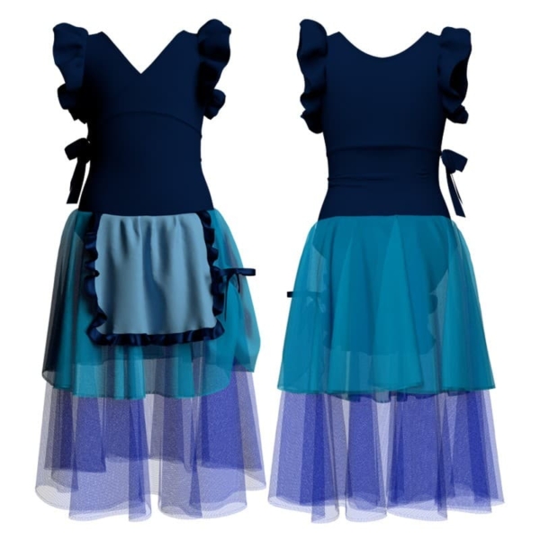 costume balletto con inserto e maniche a volant yuc2820