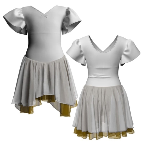 costume balletto con inserto e maniche a volant yuk28001