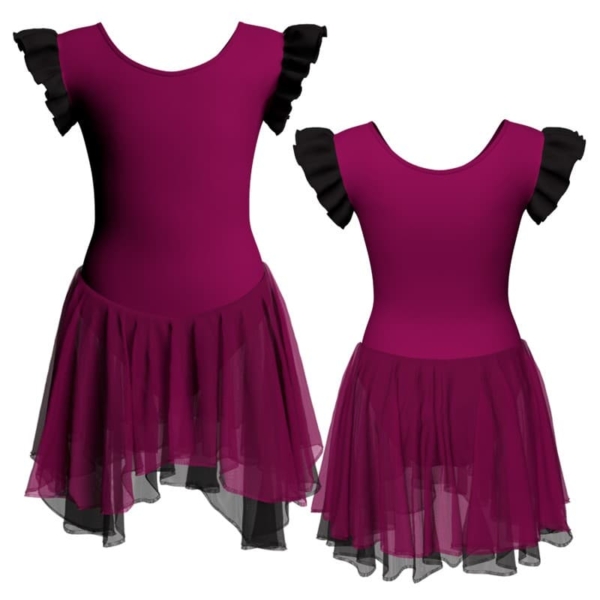 costume balletto con inserto e maniche a volant yuk2801