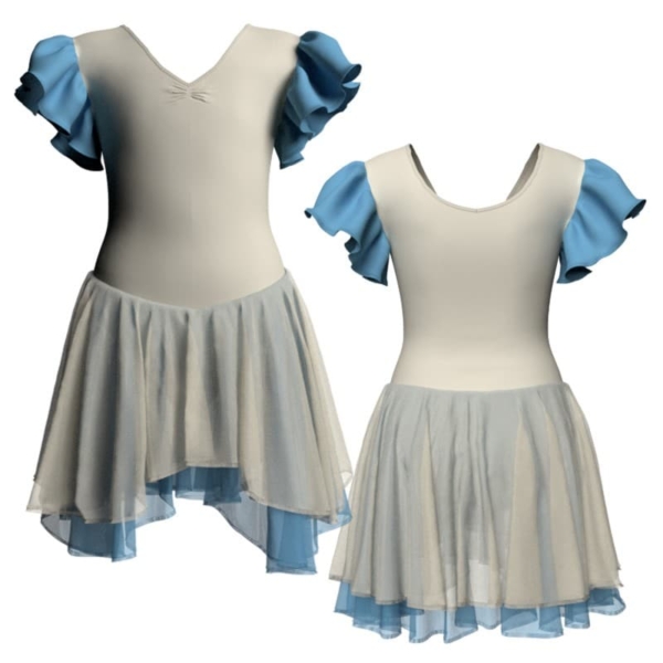 costume balletto con inserto e maniche a volant yuk2809