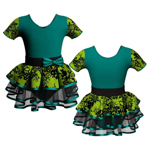 costume balletto manica corta con inserto belen pro ves1008t