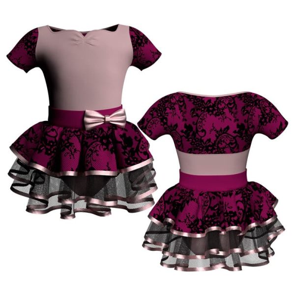 costume balletto manica corta con inserto belen pro ves111