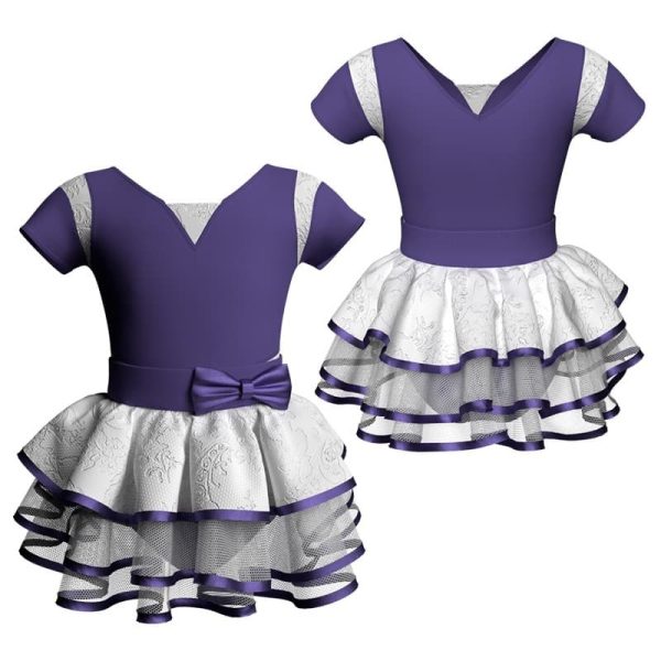 costume balletto manica corta con inserto belen pro ves115