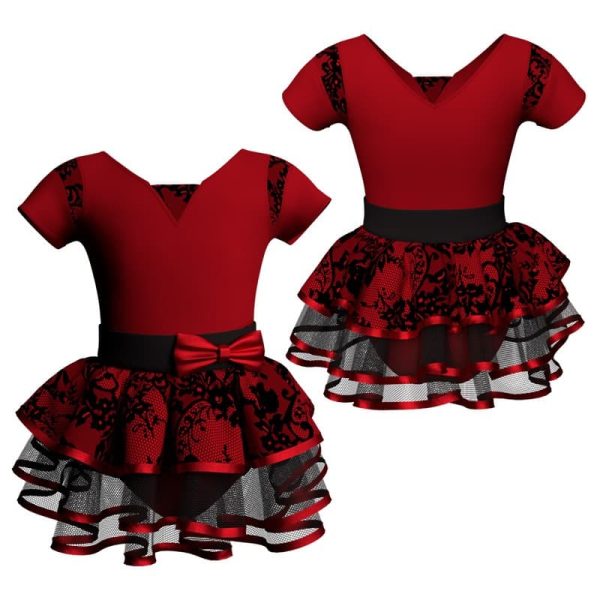 costume balletto manica corta con inserto belen pro ves11511