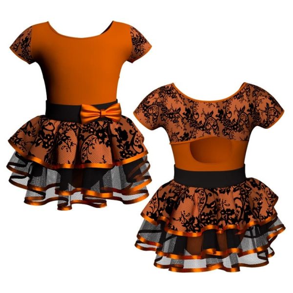 costume balletto manica corta con inserto belen pro ves208