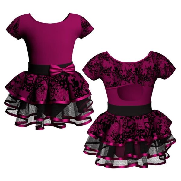 costume balletto manica corta con inserto belen pro ves20811