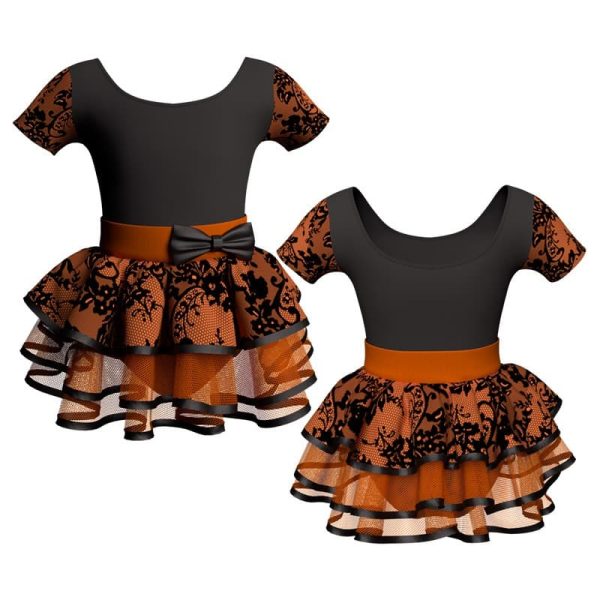 costume balletto manica corta con inserto belen pro ves407t2222