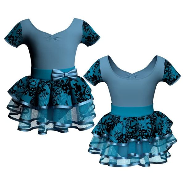 costume balletto manica corta con inserto belen pro ves473t