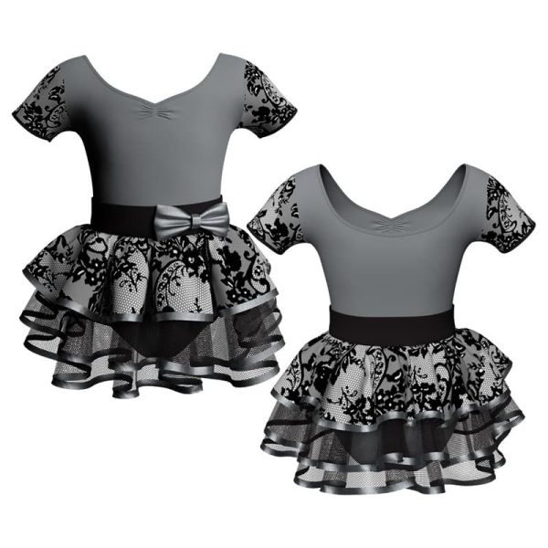 costume balletto manica corta con inserto belen pro ves473t22