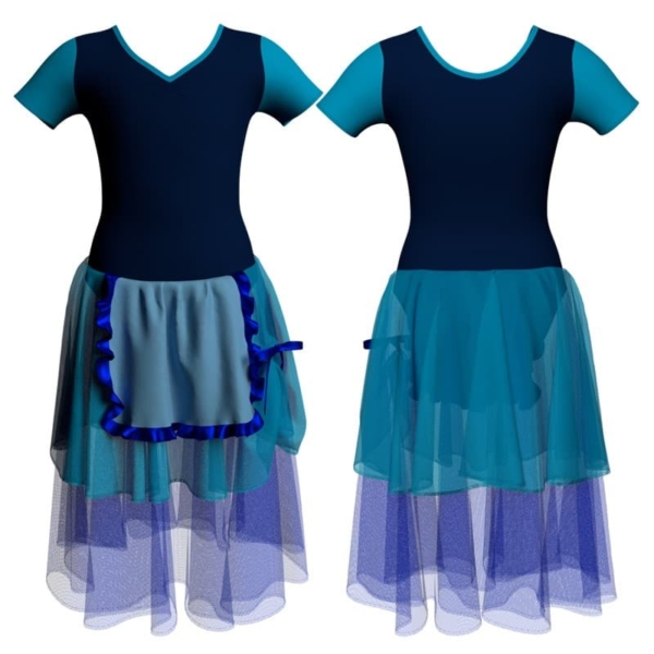 costume balletto manica corta con inserto yuc1008t1