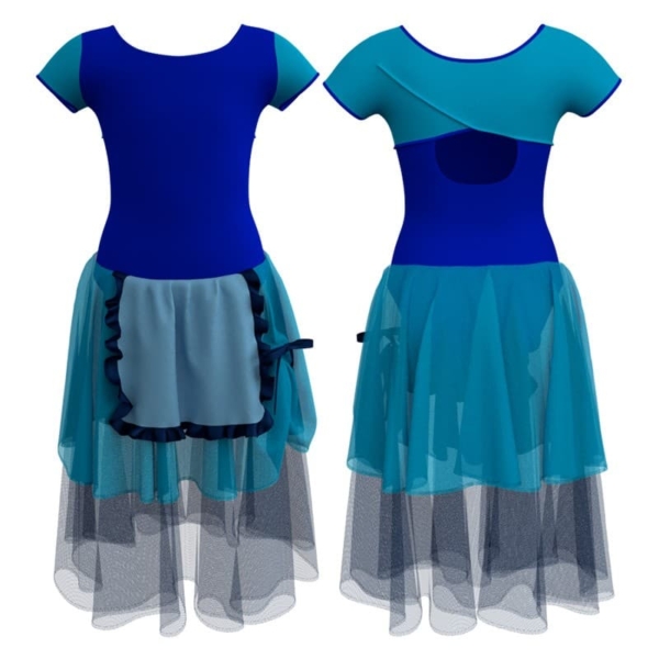 costume balletto manica corta con inserto yuc2081