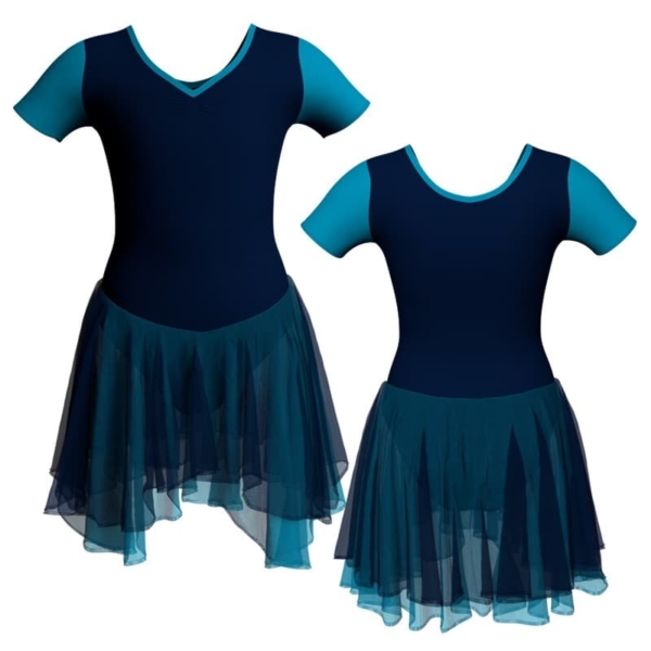 costume balletto manica corta con inserto yuk1008t1