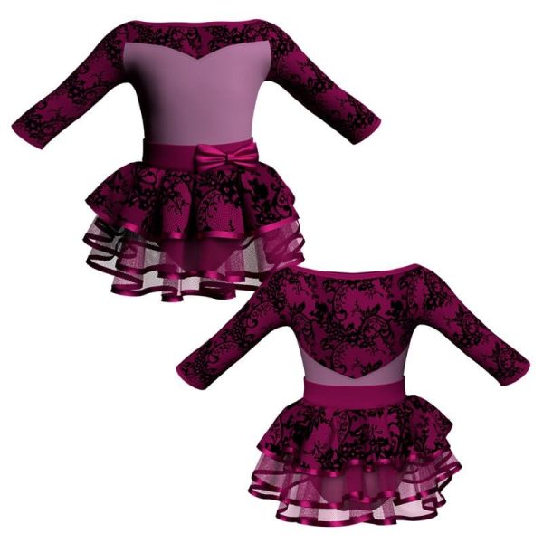 costume balletto maniche 3 4 con inserto belen pro ves105