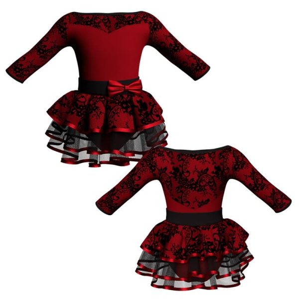 costume balletto maniche 3 4 con inserto belen pro ves10511