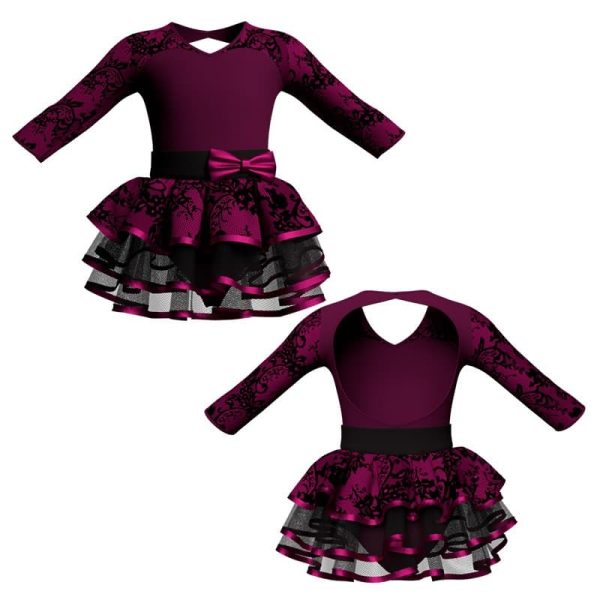 costume balletto maniche 3 4 con inserto belen pro ves126