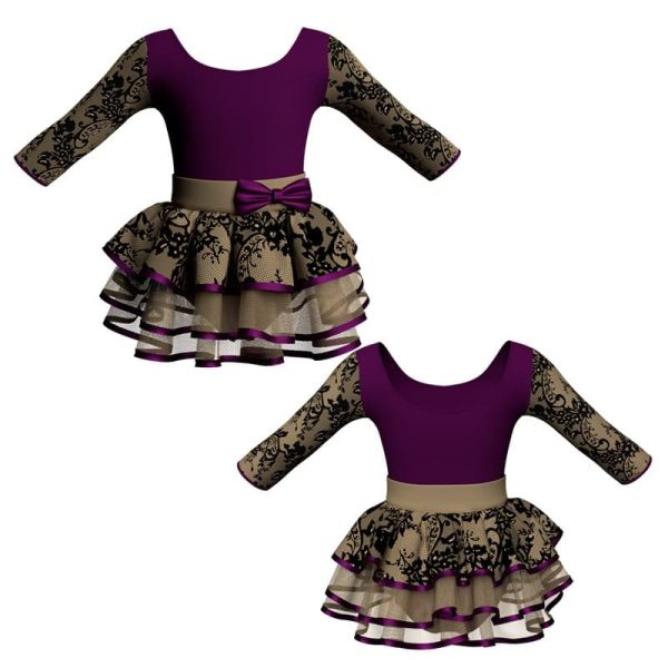 costume balletto maniche 3 4 con inserto belen pro ves406t