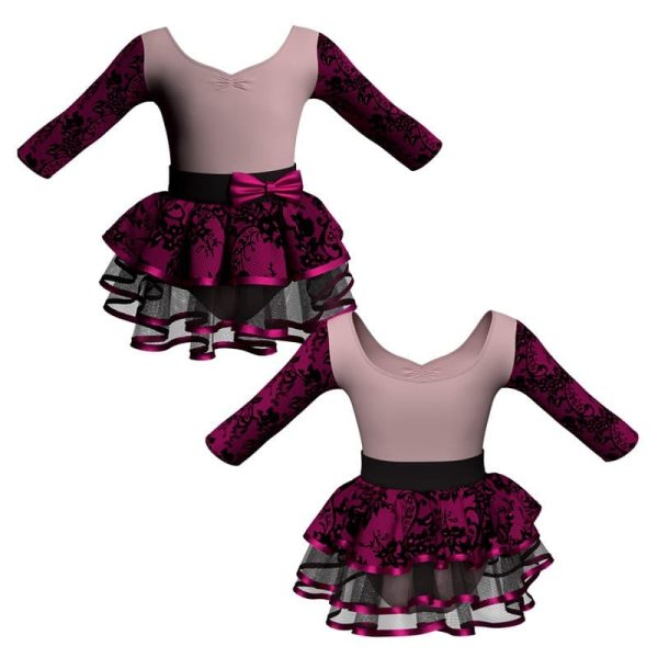 costume balletto maniche 3 4 con inserto belen pro ves452t