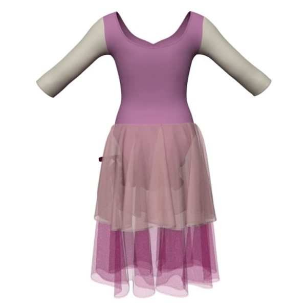 costume balletto maniche 3 4 con inserto yuc452t3